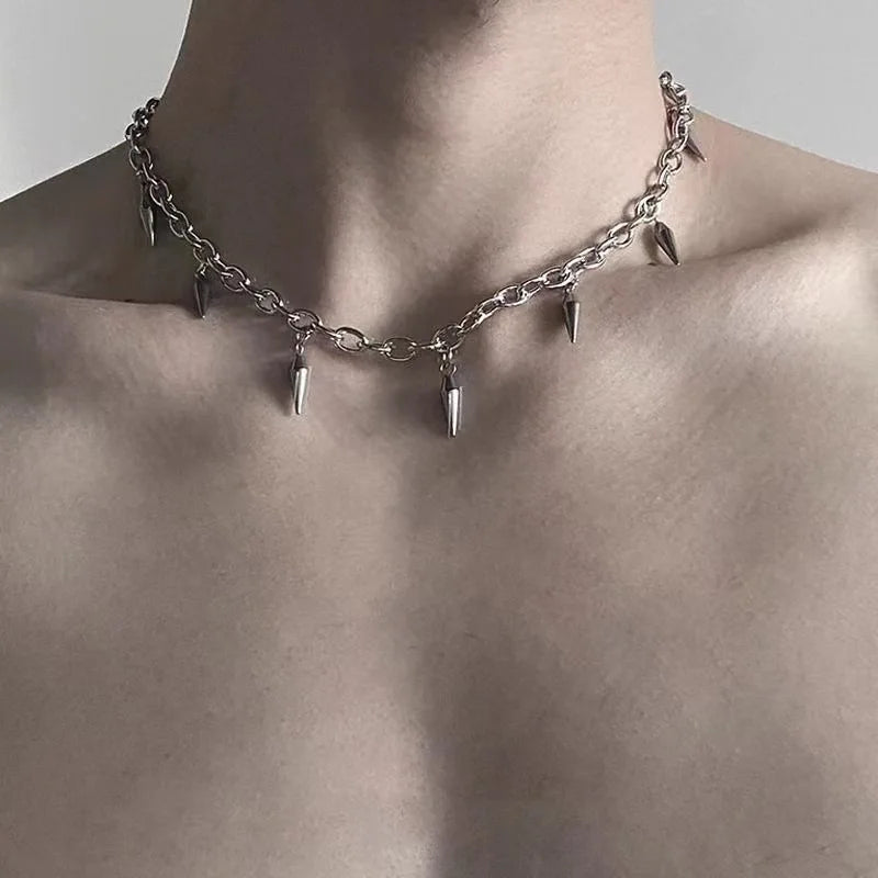 Punk Hip Hop Metal Rivet Pointed Choker