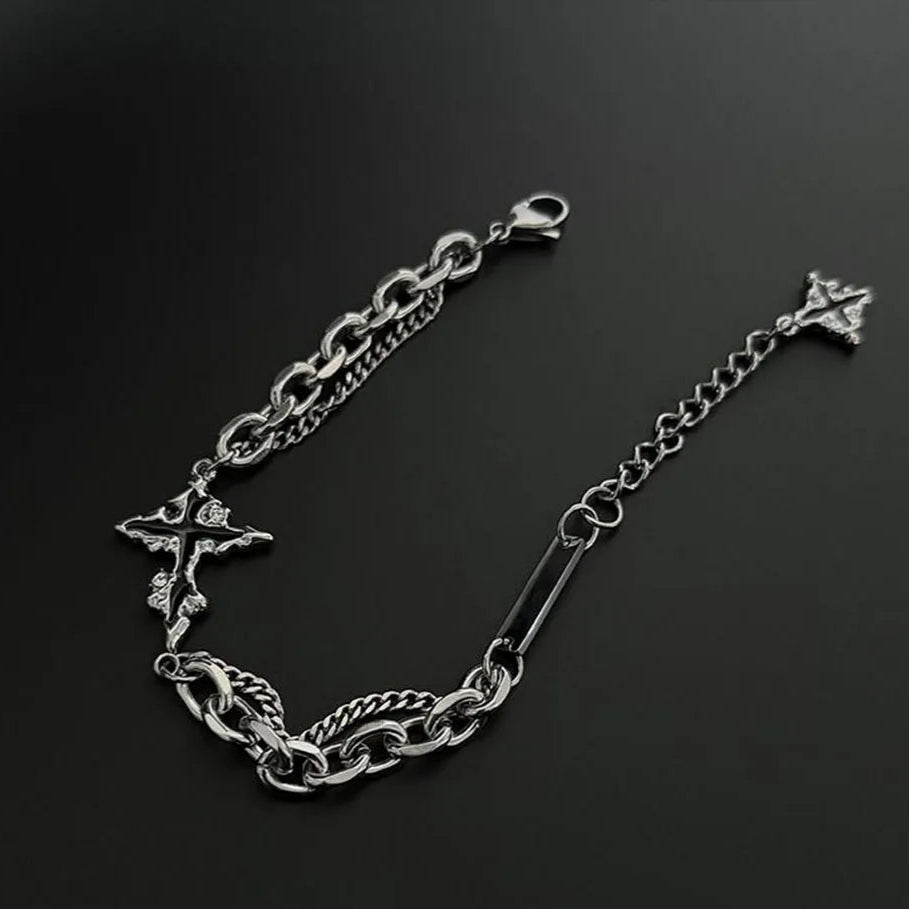 Retro Flame Cross Bracelet