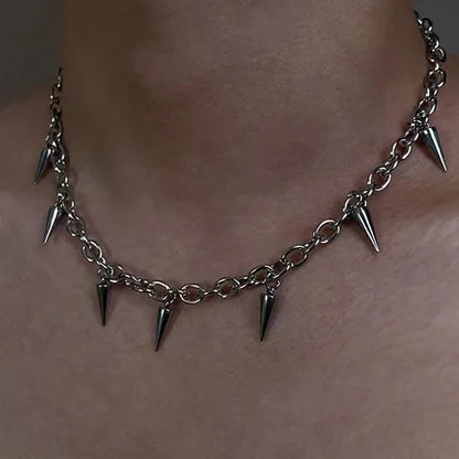 Punk Hip Hop Metal Rivet Pointed Choker