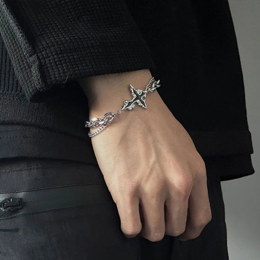 Retro Flame Cross Bracelet