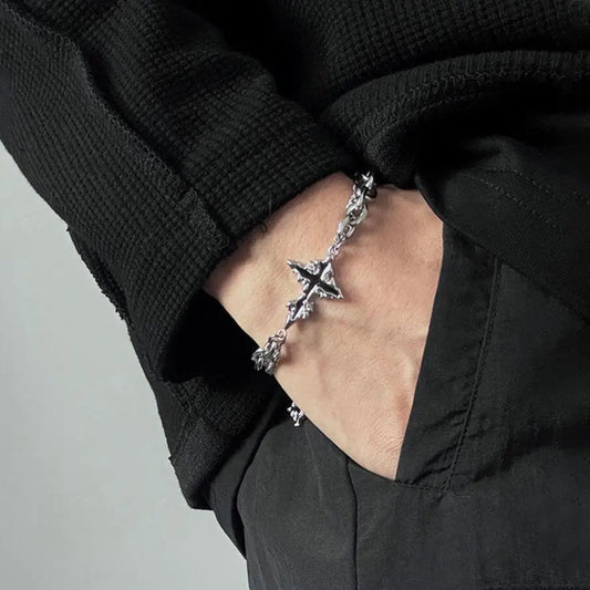 Retro Flame Cross Bracelet