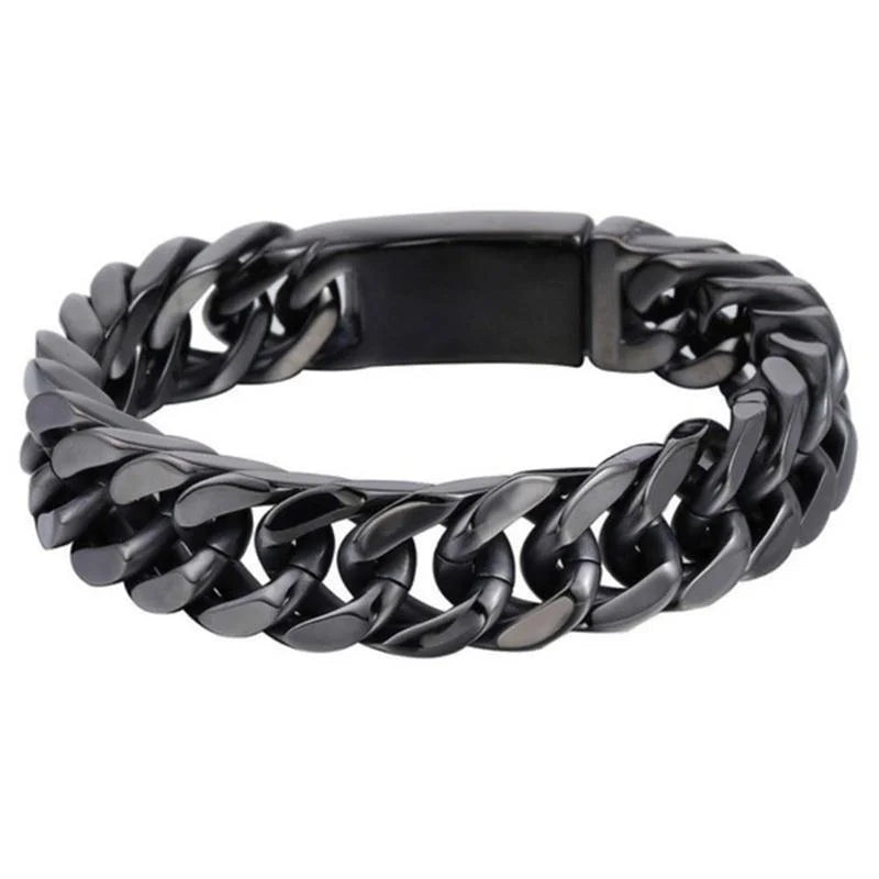 Fashion Black Cuban Chain Bracelet