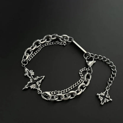 Retro Flame Cross Bracelet